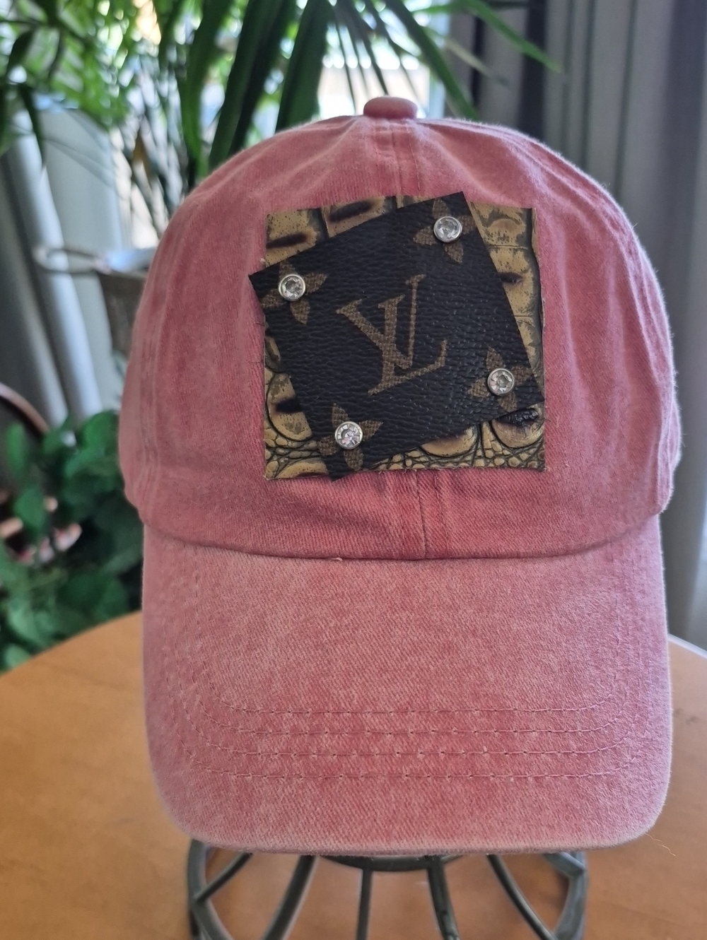 Louis Vuitton Upcycled Pink Distressed Baseball Cap